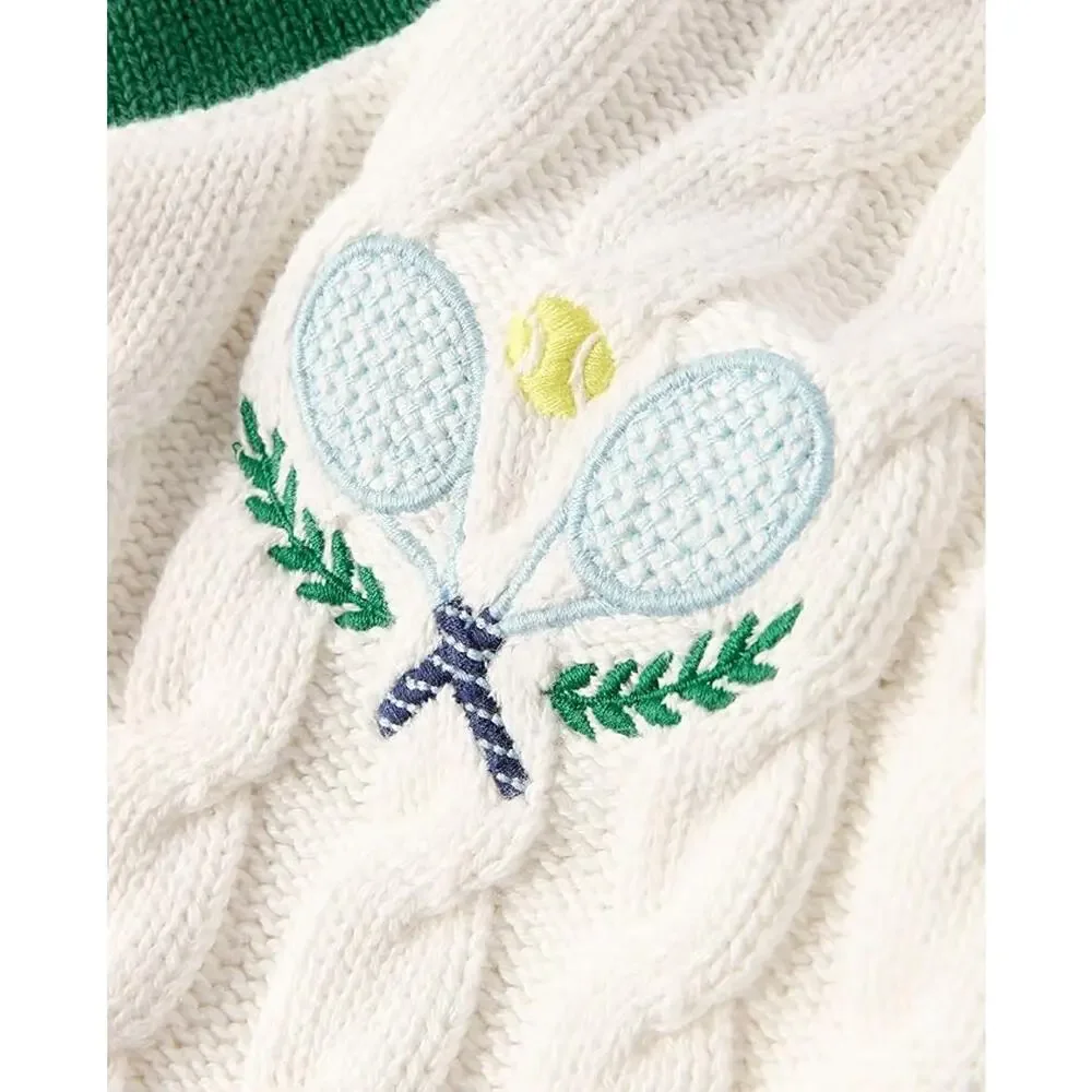 NWT Gymboree Boys and Toddler Long Sleeve V-Neck Pullover Sweater Tennis Polo 8